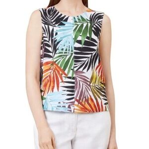 Colorful Tropical Leaf Print Tank Top